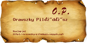 Oravszky Piládész névjegykártya